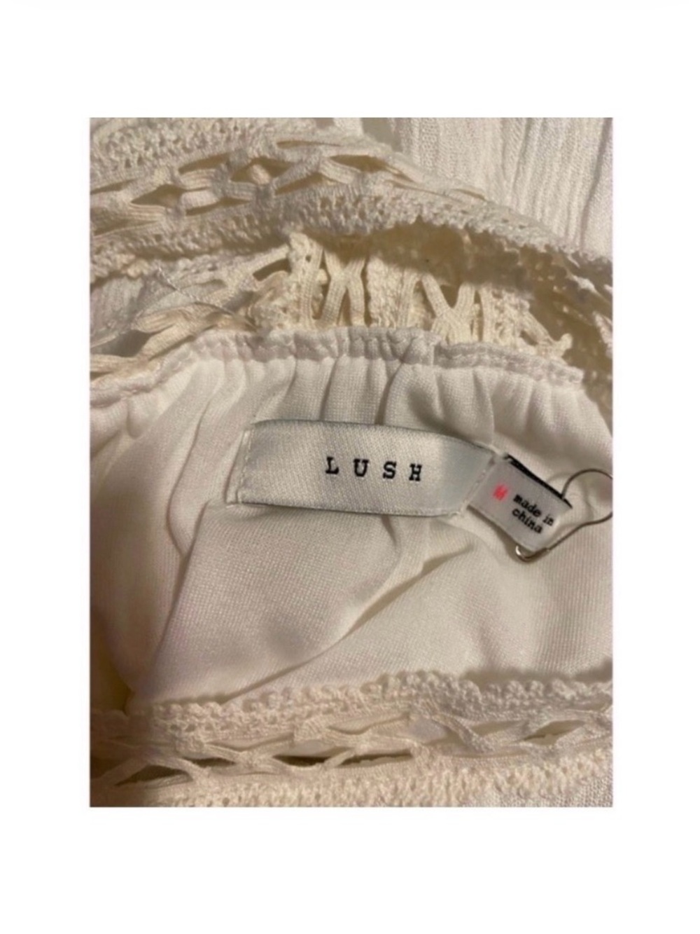 LULUS White Crochet Gauze Mini Dress Size Medium New! - Picture 7 of 9